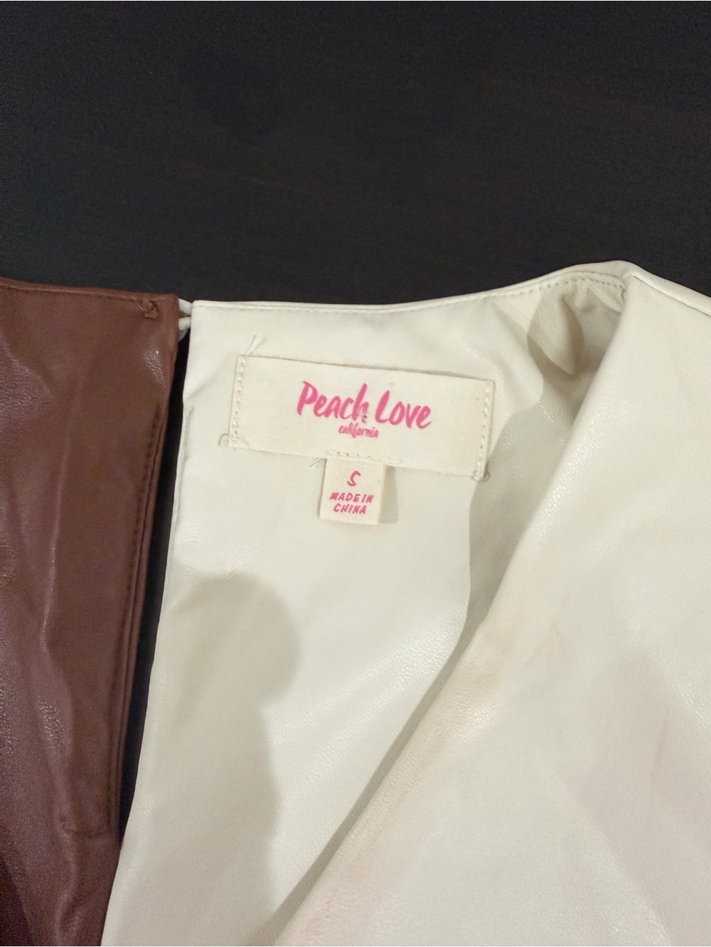 Peach Love California Brown and Cream Two-Tone Boot Appliqué Mini Dress - Picture 9 of 9